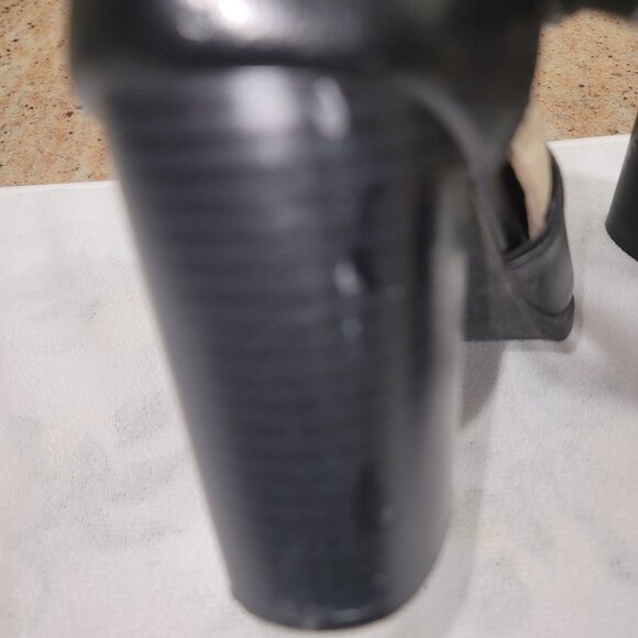 REPORT SIGNATURE Josie Open toe Ankle Booties Heels Chunkie Sz 8.5 Black Strap - Picture 12 of 15